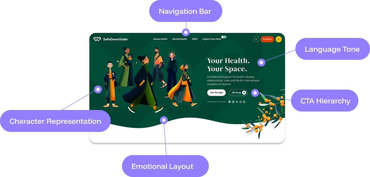 SafeDownUnder website mockup